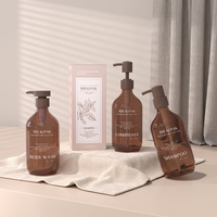 Bouteille de lotion en plastique PET personnalisée de 500 ml avec pompe et logo pour l'emballage de shampooing, d'après-shampooing et de gel douche