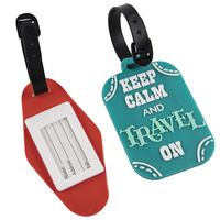Étiquettes à bagages personnalisées en silicone souple 3D de luxe, tendance, en PVC, résistantes à l'eau, avec nom personnalisé