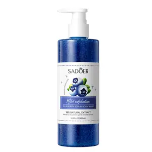 Private Label SADOER Natural Extract Fruit Body Wash Shower Gel Rich In Foam Hydrating Exfoliating Lightening Body Scrub