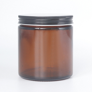 Wholesale Custom Logo Amber <b>Glass</b> Jars, UV Protection Empty Cosmetic Cream <b>Glass</b> <b>Containers</b> with Black Lids - Product Image 6