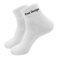 Grosir kaus kaki katun kualitas tinggi kustom cetak logo katun Combed katun murni untuk wanita