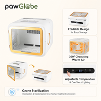 Séchoir pliable pour animaux de compagnie 1200W avec désodorisation à l'ozone et fenêtre de toilettage supérieure pour chats