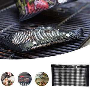 Factory Customize Non-Stick BBQ <b>Mesh</b> Bag <b>Grill</b> Pad Reusable Heat-resistant Bags Barbecue Baked Mat - Product Image 4