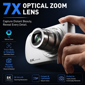 Appareil photo numérique compact portable DC417X avec zoom optique 7X, double caméra, résolution 8K et 88MP, écran <span class=keywords><strong>tactile</strong></span>, EIS 5 axes, WIFI, pour vlogging - Product Image 2