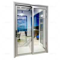 DONGYU Nouveau Design Personnalisé Balcon Toilette Intérieur Pliant Double Verre Pd Porte Coulissante Balançoire Salle de Bain Aluminium Pt Porte