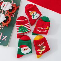 Cadeau pour enfants Chaussettes de Noël Chaussettes épaisses en coton mi-tube Confortables et douces Père Noël Arbre de Noël Elk