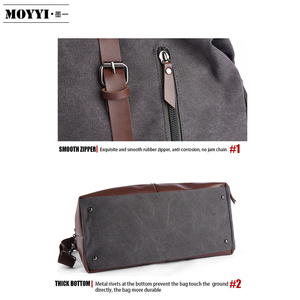 16oz Canvas 40L Duffel <strong>Bag</strong> for Men Carry-On <strong>Overnight</strong> Weekender Travel - Product Image 5