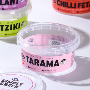 맞춤형 컬러 식품 등급 5 온스 ~ 32 온스 뚜껑 인쇄 로고 크림 치즈 후 머스 컵 재활용 재료 - Product Image 2