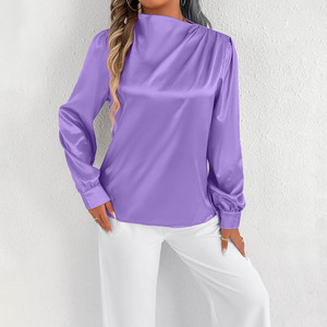 Annshine 2026 Musim Panas Kemeja Satin Fashion Baru untuk Wanita, Blus Satin Transparan Ringan untuk Perdagangan Luar Negeri - Product Image 1