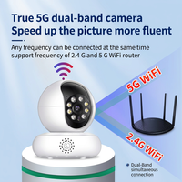 Caméra de sécurité WiFi double bande 5G 2.4G TUYA APP 355 °   Caméra mobile inclinable et orientable avec surveillance à distance et alertes push en temps réel