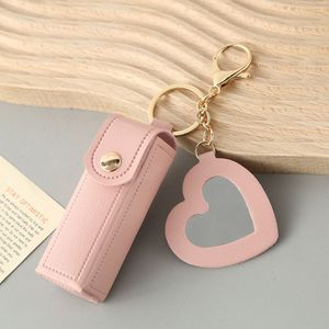 Bolsa de Lápiz Labial de Cuero PU con Forma de Corazón y Espejo de Maquillaje con Forma de Corazón y Llavero - Product Image 4