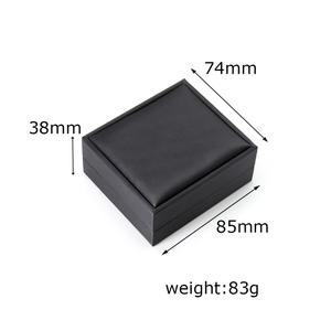 Boutons de manchette simples noirs ronds pour hommes avec coffret noir de haute qualité, cadeau de boutons de manchette pour hommes - Product Image 2
