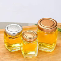 Bocaux de conservation alimentaire carrés en verre de qualité supérieure avec couvercles hermétiques en 100ml, 180ml, 380ml pour miel, confiture, cornichons et produits secs