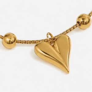 Collier pendentif en acier inoxydable en forme de cœur, chaîne à maillons, bijou tendance, accessoire de charme - Product Image 2