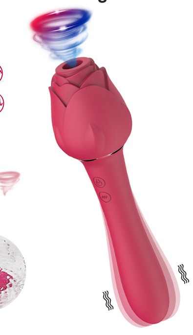 rose toy extender Tongue Licking Rose Vibrator with Thrusting Dildo Adult Sex Toys for Women main image 0