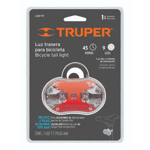 Truper LIBI-9T 9 LED luce posteriore della bicicletta Set anteriore luce a LED potenza batteria alluminio materiale plastico posizionamento di montaggio del telaio