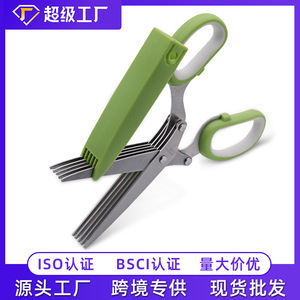 กรรไกรครัวสแตนเลสสีเขียว หัวตรง ใช้ในบ้าน จำนวนมาก - Product Image 5