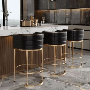 Sang trọng Kim Loại chân Ghế Nhà Hàng thanh phân với chỗ để chân sang trọng nhà hàng thanh nhung bọc ghế thanh cao hiện đại - Product Image 2