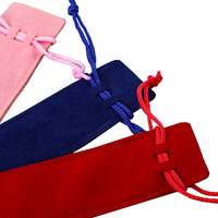 Trousse à crayons unique en flanelle personnalisée avec pochette de sac à stylo en corde de velours pour le stockage de pochette à stylo cadeau tissu