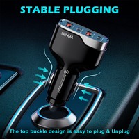 Chargeur de voiture PD 66W en gros, 2A2C, 4 en 1, multi-ports, charge rapide, adaptateur de chargeur de voiture, compatibilité universelle pour les appareils USB