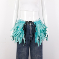 Cache-taille ajustable en plumes, couleurs assorties, accessoire de costume en plumes pour carnaval, Halloween, cosplay, tenue de fête rave