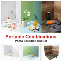 Vente en gros YINGZHI 60*60cm 3pcs kits de fond de photographie studio de photographie de nourriture couleur unie kit de plaque de fond de photo