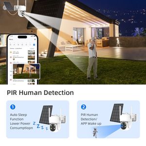 ระบบกล้องวงจรปิด 8CH 4MP ชุด NVR พร้อม WiFi พลังงานแสงอาทิตย์ กล้อง PTZ ระบบรักษาความปลอดภัยแบบเน็ตเวิร์ค IP66 มองเห็นในเวลากลางคืน พร้อมระบบจดจำใบหน้า และจัดเก็บข้อมูลบนคลาวด์ - Product Image 3
