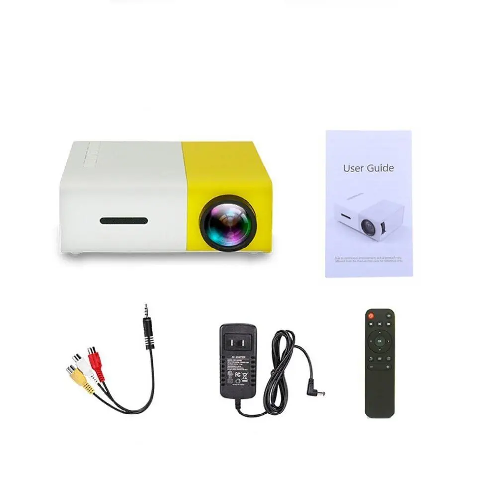 Factory 4K HD USB Cinema Theater Beamer YG 300 Multimedia Projector Game Mini Portable Home LED LCD Pocket Projector