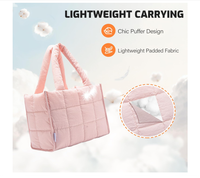 Sac fourre-tout matelassé isotherme en nylon pour femme Lifestyle, sac à déjeuner rembourré léger et imperméable pour le travail, les pique-niques
