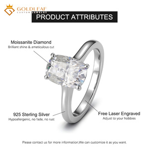 Anillo personalizado de moissanita con corte ovalado de 1-5 quilates, D VVS1, con certificado Goldleaf GRA, en plata de ley 925, para boda y compromiso. - Product Image 5