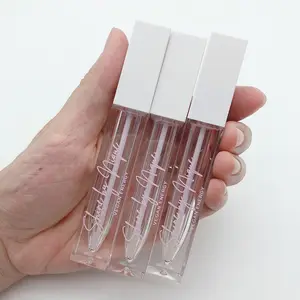 High quality transparent pink black white lip gloss tube