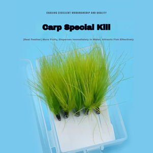 5 pièces hameçons d'herbe mouche leurre crochet pêche leurre appât herbe attaché mousse carpe <span class=keywords><strong>hameçon</strong></span> - Product Image 5