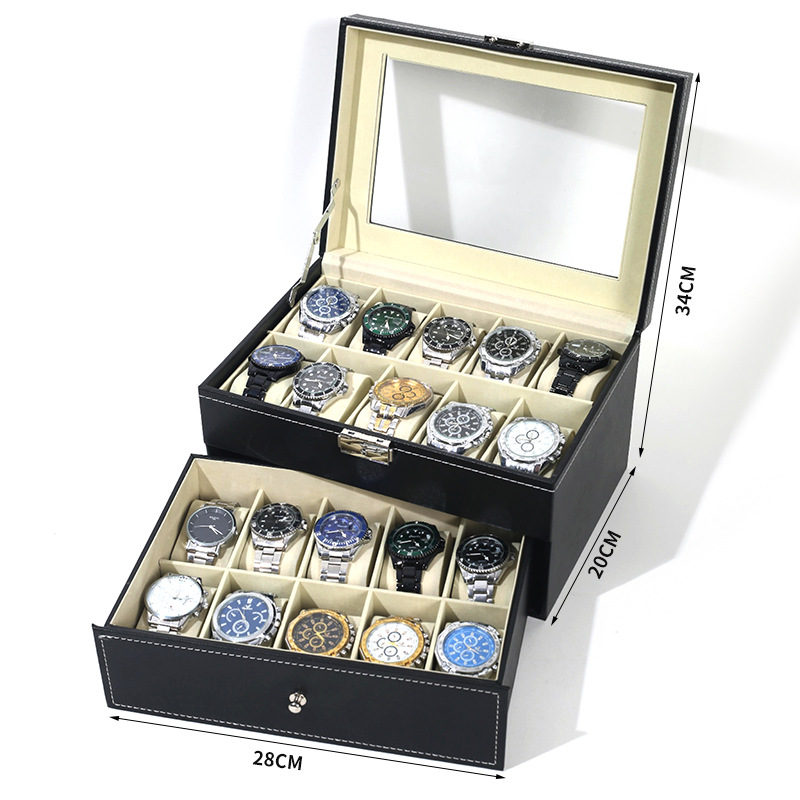 Double layer 20 slot watch box