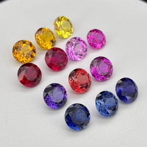 Flammenförmiger Runder Brillantschliff 1mm bis 12mm Synthetischer Korund Saphir Rosa Rot Blau Gelb <span class=keywords><strong>Lila</strong></span> Orange Farben Rubin <span class=keywords><strong>Edelstein</strong></span> - Product Image 6