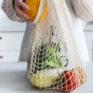 <b>Cheap</b> Large Reusable Organic Cotton <b>Tote</b> Mesh Shopping String Net <b>Bag</b> for Vegetables and Package - Product Image 5