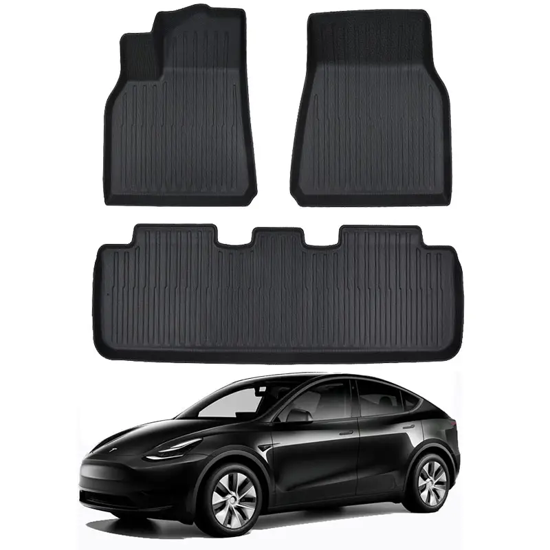 All Weather Model Y Car Floor Mats 3 Piece TPE 3D Moulded OEM Custom Fit New Bset Foot Mat i For Tesla Accessories 2023 2022