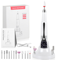 Kit de lime à ongles électrique portable pour usage domestique, idéal pour les ongles en acrylique et en gel, manucure, pédicure et polissage.