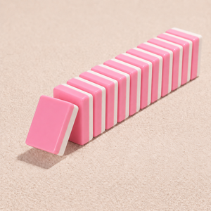 Klaar voor verzending Luxe opvouwbare draagbare roze Kerst Mahjong set met bedrukte acrylstenen Roze Kerst Mahjong set BEDRUKT - Product Image 5
