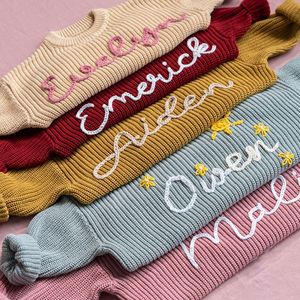 Pull en tricot surdimensionné personnalisé pour les tout-petits, <span class=keywords><strong>cadeau</strong></span> de fête prénatale brodé avec nom pour le Nouvel An et Noël - Product Image 2