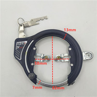 Candado de Bicicleta Metálico Tipo Herradura, Anillo de Acero Completamente Cerrado, Opciones de Llave Gris de un Solo Lado/Negra para Seguridad de Bicicletas de Carretera