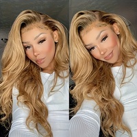 Perruque Lace Front Blonde Body Wave - 13x4 HD Transparente avec Ligne de Cheveux Pré-Plumée et Cheveux de Bébé, Densité 200%, Cheveux de Bébé Naturels