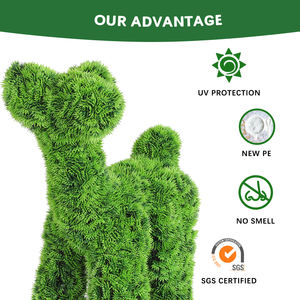 DW1-1 3D النباتات الخضراء الكلب عطلة زينة توبياري الغزلان النمذجة توبياري العشب الحيوان - Product Image 6