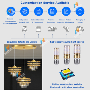 Lámpara de Araña de Cristal con Borlas Doradas de Lujo, Lámpara Colgante <span class=keywords><strong>LED</strong></span> para Dormitorio, Comedor, Villa - Product Image 5