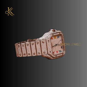 นาฬิกาเพชรมอสซาไนท์อันประณีตมีดีไซน์ระดับพรีเมียมและมีคุณภาพติดทนนานด้วยหินที่เปล่งประกาย - Product Image 4