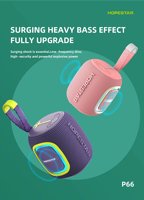 HOPESTAR P66 5W Mini Enceinte Portable Sans Fil Home Cinéma Extérieur Ordinateur Lumière RGB Colorée Étanche IPX6 BT AUX USB TF