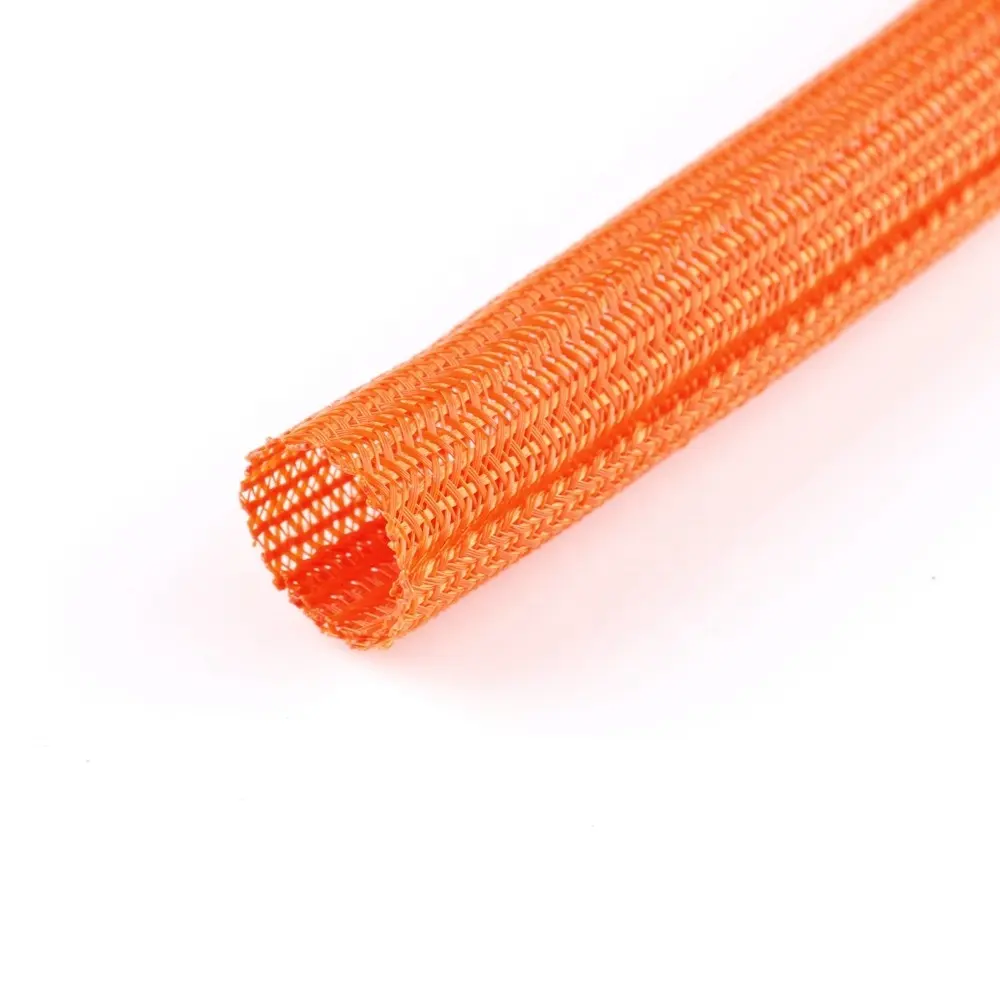 Kabel pelindung gaya terbuka pisah hewan peliharaan hitam fleksibel kabel penutup otomatis pembungkus lengan dapat dipanjangkan