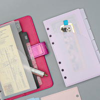 AceWooh A7 A6 PP Cash Enveloppes 4/6 Onglets 2 Pocket Zipless Money Enveloppe Feuilles Mobiles 6 Trous Cash Budget Enveloppes Index Diviseurs