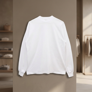 เสื้อยืดคอกลมแขนยาวทรงหลวม น้ำหนัก 280 กรัม ผ้าฝ้าย 100% สำหรับผู้ชาย ปักโลโก้ ป้องกันขนร่วง ป้องกันยับ - Product Image 1
