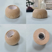 Bouteille d'huile essentielle personnalisée couvercle en bois pot à épices en verre givré avec couvercle en bois de bambou bouchon de diffuseur en bois massif pour bouteille en verre