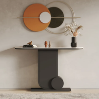 Console d'entrée moderne en marbre, table étroite de luxe léger, présentoir pour hall d'entrée, salon et salle à manger
